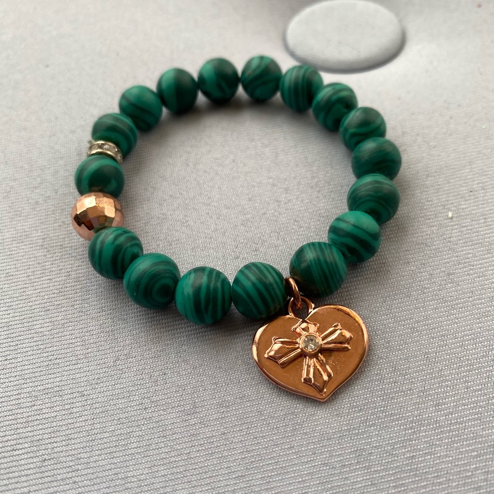 Turquoise Express cross stretch bracelet